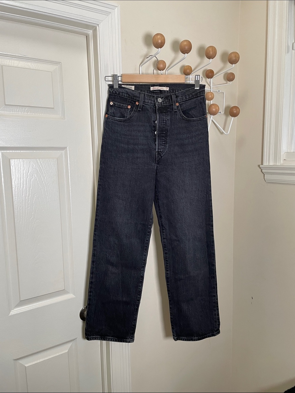 Levi's - Ribcage Straight Ankle Denim Jeans - Black - 27 x 27